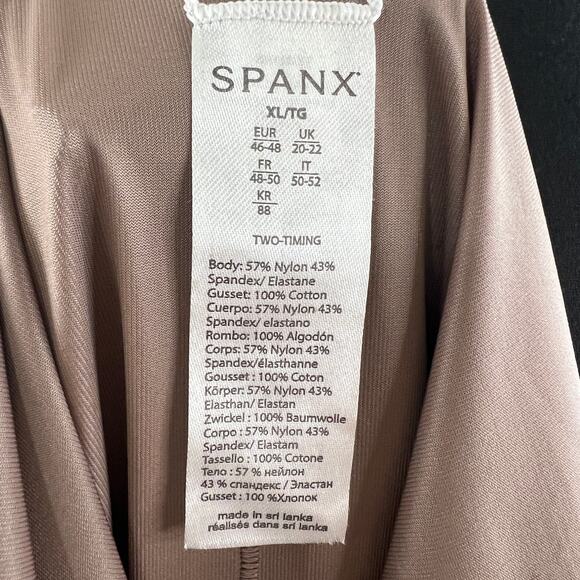 New SPANX 10048R Open Bust Reversible Mid Thigh Bodysuit Black / Taupe XL - Picture 7 of 9